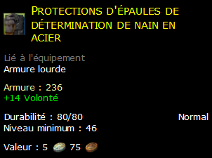 Protections d'épaules de détermination de nain en acier