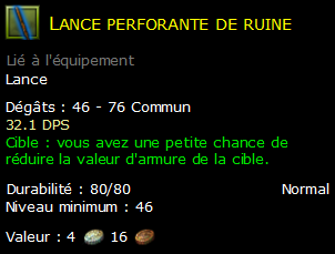 Lance perforante de ruine