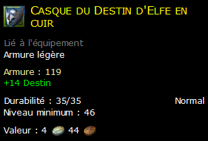 Casque du Destin d'Elfe en cuir