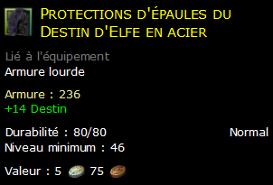 Protections d'épaules du Destin d'Elfe en acier