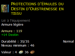 Protections d'épaules du Destin d'Ouistrenesse en tissu