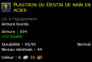 Plastron du Destin de nain en acier