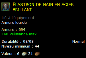 Plastron de nain en acier brillant