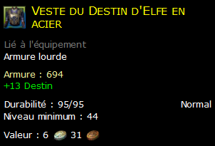 Veste du Destin d'Elfe en acier