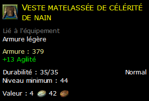 Veste matelassée de célérité de nain