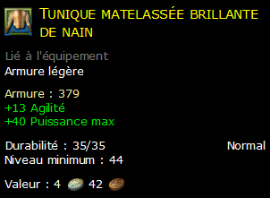 Tunique matelassée brillante de nain