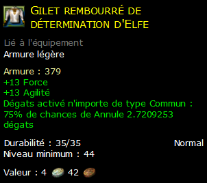 Gilet rembourré de détermination d'Elfe