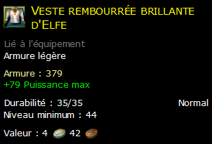 Veste rembourrée brillante d'Elfe