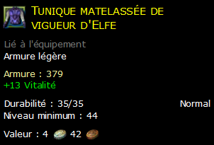 Tunique matelassée de vigueur d'Elfe