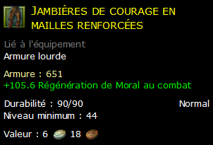 Jambières de courage en mailles renforcées