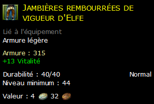 Jambières rembourrées de vigueur d'Elfe