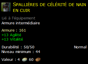 Spallières de célérité de nain en cuir