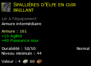 Spallières d'Elfe en cuir brillant