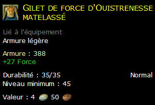 Gilet de force d'Ouistrenesse matelassé