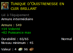 Tunique d'Ouistrenesse en cuir brillant