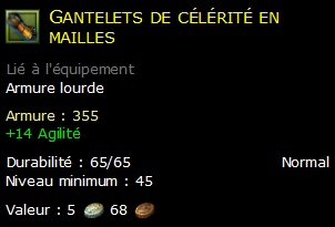 Gantelets de célérité en mailles