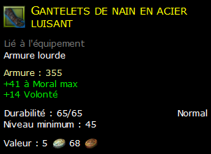 Gantelets de nain en acier luisant