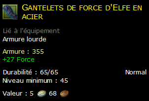 Gantelets de force d'Elfe en acier