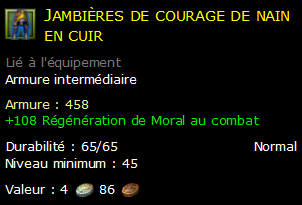 Jambières de courage de nain en cuir