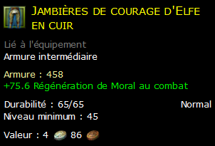 Jambières de courage d'Elfe en cuir