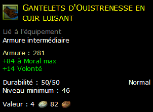 Gantelets d'Ouistrenesse en cuir luisant