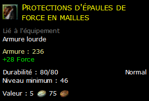 Protections d'épaules de force en mailles