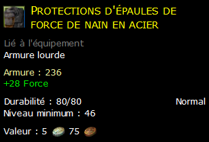 Protections d'épaules de force de nain en acier