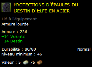 Protections d'épaules du Destin d'Elfe en acier