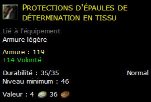 Protections d'épaules de détermination en tissu