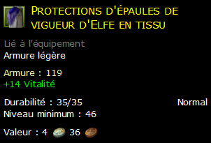 Protections d'épaules de vigueur d'Elfe en tissu