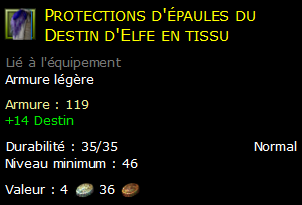 Protections d'épaules du Destin d'Elfe en tissu