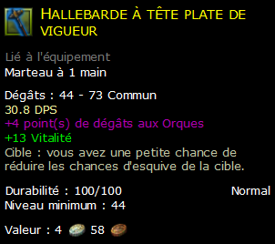 Hallebarde à tête plate de vigueur