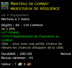 Marteau de combat majestueux de résilience