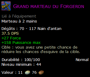 Grand marteau du Forgeron