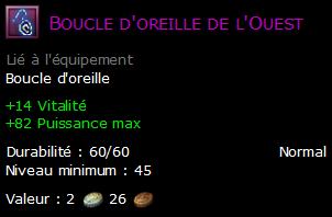 Boucle d'oreille de l'Ouest