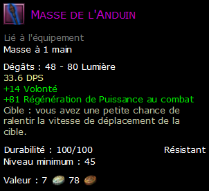 Masse de l'Anduin