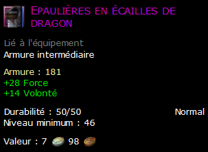 Epaulières en écailles de dragon