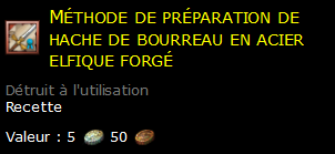 Méthode de préparation de hache de bourreau en acier elfique forgé