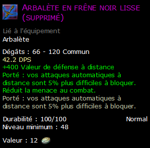 Arbalète en frêne noir lisse (supprimé)