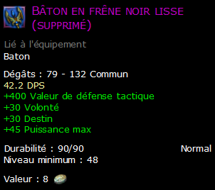 Bâton en frêne noir lisse (supprimé)