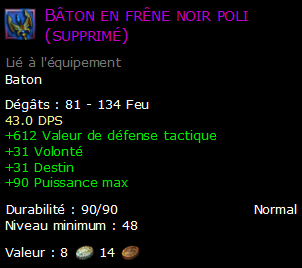 Bâton en frêne noir poli (supprimé)