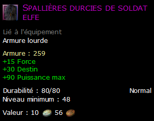 Spallières durcies de soldat elfe