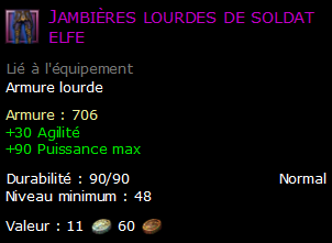 Jambières lourdes de soldat elfe