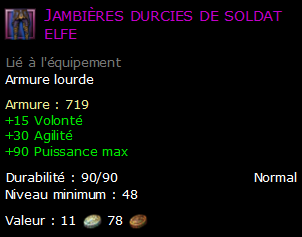 Jambières durcies de soldat elfe