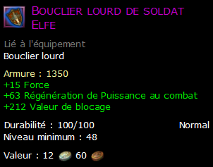 Bouclier lourd de soldat Elfe