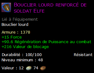 Bouclier lourd renforcé de soldat Elfe