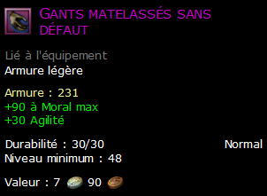 Gants matelassés sans défaut