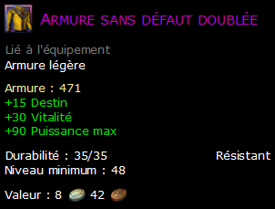 Armure sans défaut doublée