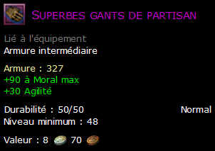 Superbes gants de partisan