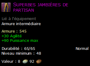 Superbes jambières de partisan